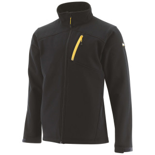 Veste Softshell De Travail – Caterpillar Noire – Tissu Déperlant & Souple – 94% Polyester 6% Spandex – Homme