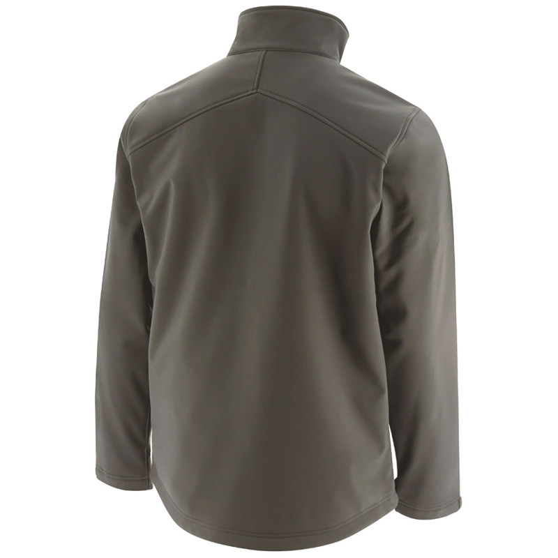 Veste Softshell De Travail – Caterpillar Gris Anthracite – Tissu Déperlant – 94% Polyester 6% Spandex – Homme