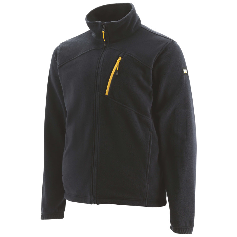 Veste Polaire Zippée – Caterpillar Noire – 100% Polyester – Anti-Boulochage – Homme