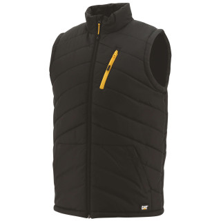 Gilet Matelassé Sans Manches – Caterpillar Noir – 100% Nylon Ripstop – Doublure Polyester – Chantiers & Outdoor – Homme