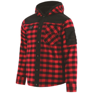 Surchemise De Travail Rouge – Caterpillar Sequoia – Doublure Polaire – Capuche Réglable – 100 % Coton – Homme