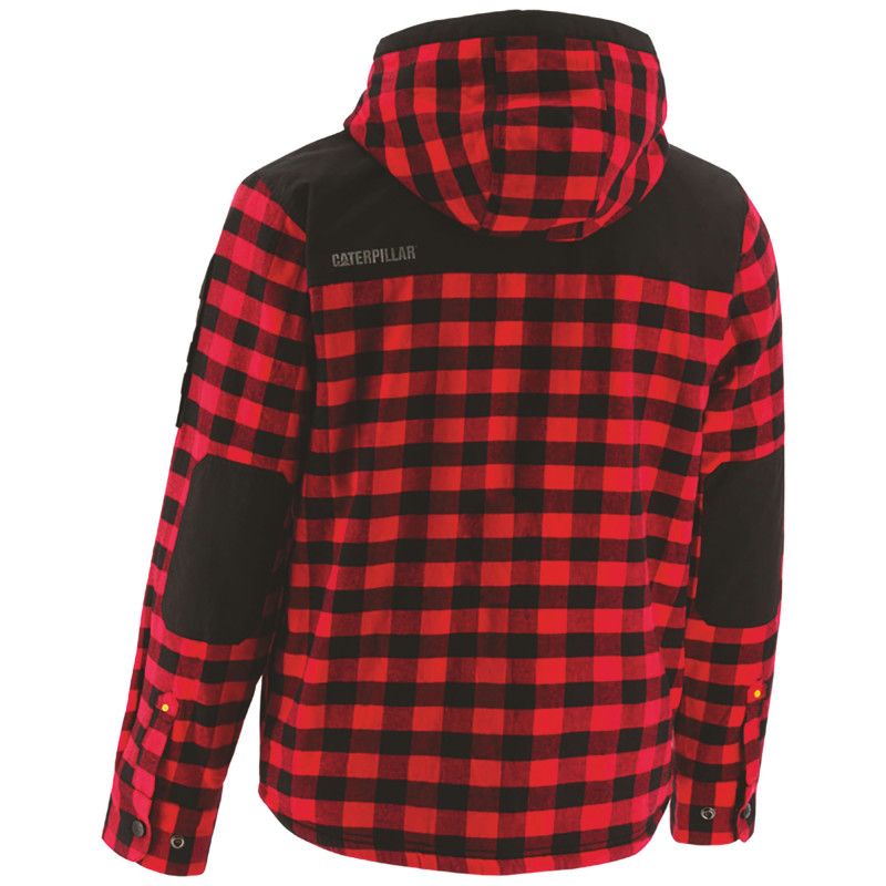 Surchemise De Travail Rouge – Caterpillar Sequoia – Doublure Polaire – Capuche Réglable – 100 % Coton – Homme