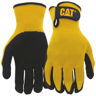 Gants De Protection Jaunes – Caterpillar CAT17416 – Enduction Nitrile – Support Nylon Respirant – Poignet Ajustable – Taille 9