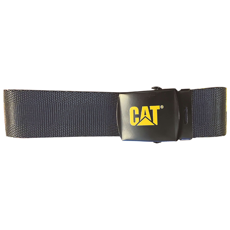 Ceinture Noire – Caterpillar– Polyester & Nylon Résistants – Boucle Métal Ajustable – Longueur 120 cm – Taille Unique