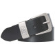 Ceinture Noire – Caterpillar Carlson – Polyuréthane Aspect Cuir – Boucle Métallique Argentée – Longueur 80 cm – Taille M