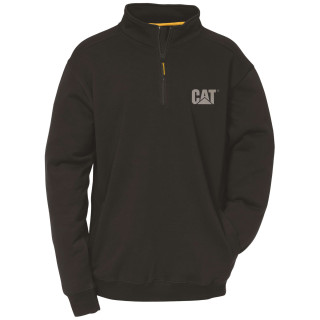 Gilet De Travail Zippé – Caterpillar Canyon Noir – Col Camionneur – Coton/Polyester – Passe-Fils Intégré