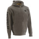 Gilet Sweat À Capuche – Caterpillar Banner Gris – Coton/Polyester 360 g – Poches Raglan – Capuche Réglable