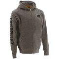 Gilet Sweat À Capuche – Caterpillar Banner Gris – Coton/Polyester 360 g – Poches Raglan – Capuche Réglable