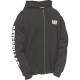 Gilet Sweat À Capuche – Caterpillar Banner Noir – Coton/Polyester 360 g – Poches Raglan – Capuche Réglable