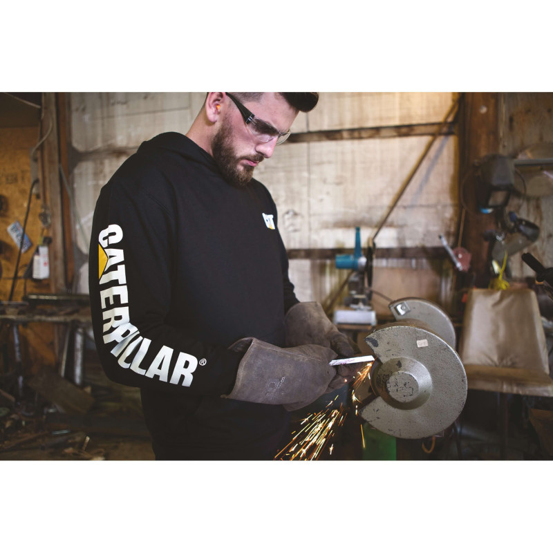 Sweatshirt À Capuche – Caterpillar Trademark Noir – 80 % Coton / 20 % Polyester – Poche Frontale