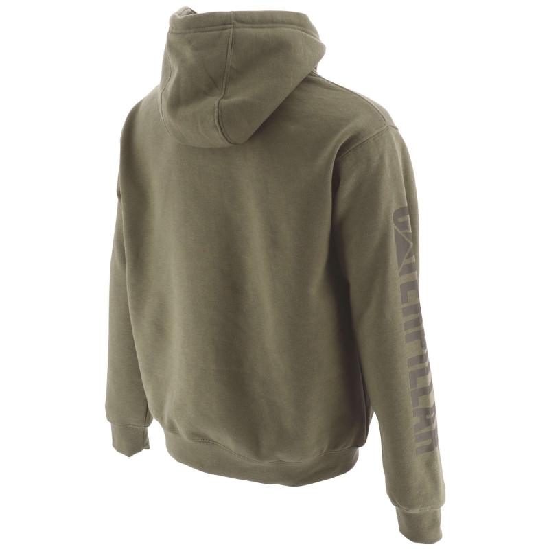 Sweatshirt À Capuche – Caterpillar Trademark Vert Marshland – 80 % Coton / 20 % Polyester – Poche Frontale
