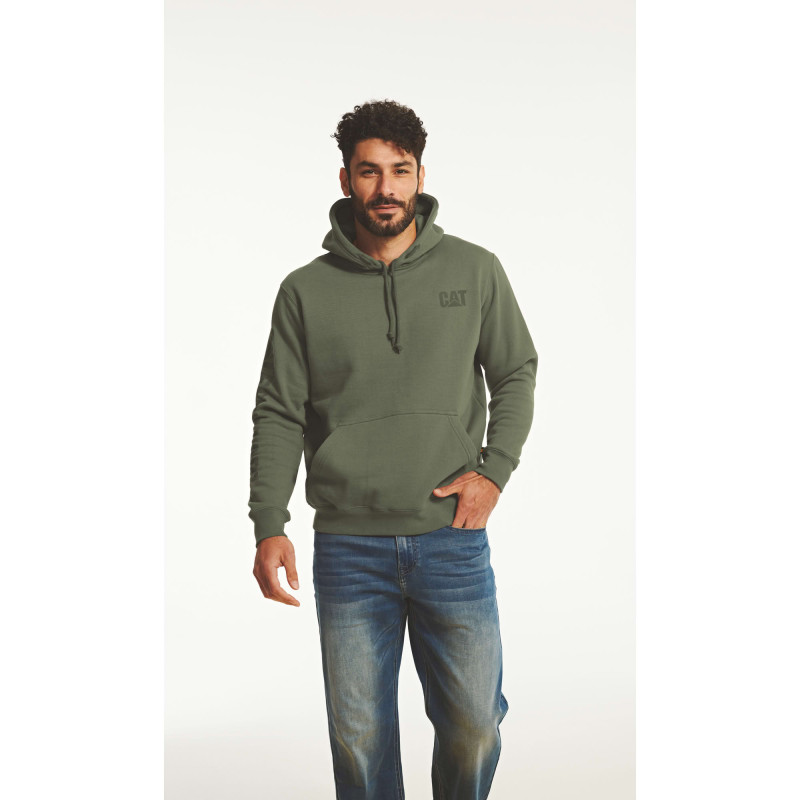 Sweatshirt À Capuche – Caterpillar Trademark Vert Marshland – 80 % Coton / 20 % Polyester – Poche Frontale