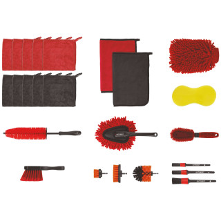 Kit lavage 24 pieces - Nettoyage intérieur extérieur véhicule - Housse de transport