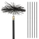 Kit ramonage 200mm - 6 pièces - conduits gainés - 1 brosse en nylon - 5 cannes souples emboîtables 1m40
