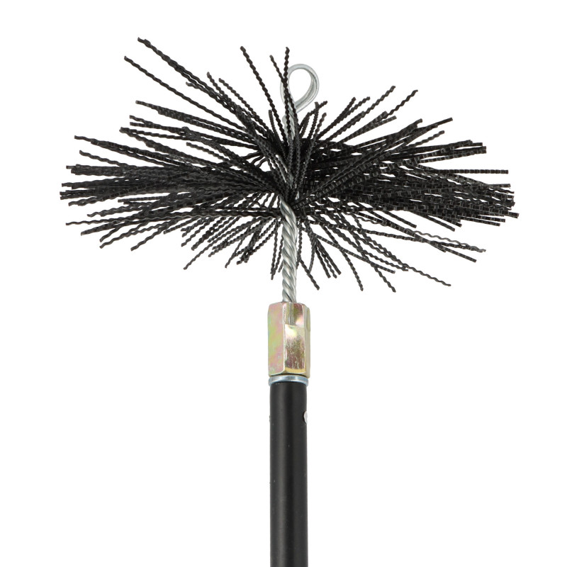 Kit ramonage 200mm - 6 pièces - conduits gainés - 1 brosse en nylon - 5 cannes souples emboîtables 1m40