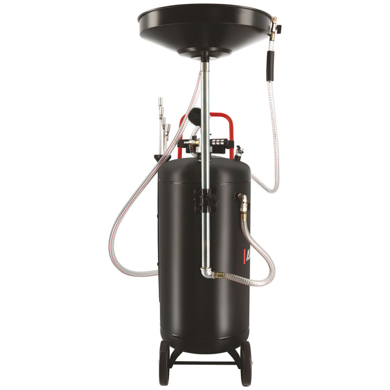 Récupérateur d'huile par gravité et aspiration 90l - 3 tubes d'aspiration nylon - 2 tubes inox