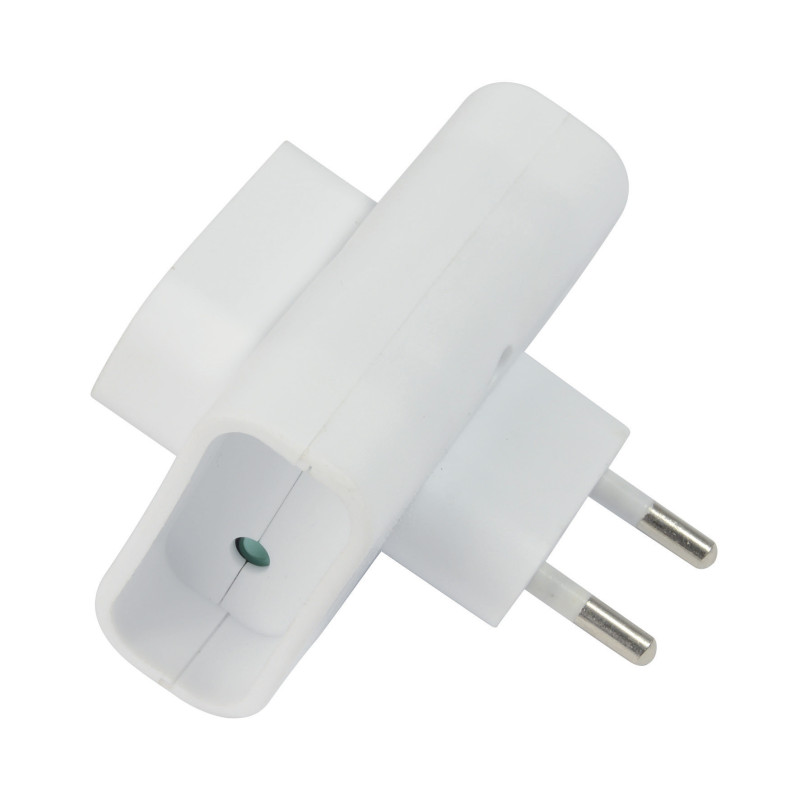 Triplite 3x6A Latérale GEFOLEC – Triple Prise Compacte – 230V – Couleur Blanche – Sécurité et Praticité