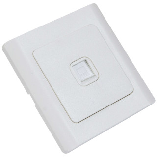Prise RJ45 Encastrable Design Blanche – GEFOM – Connexion Réseau Ethernet – Catégorie 5E – Montage Mural