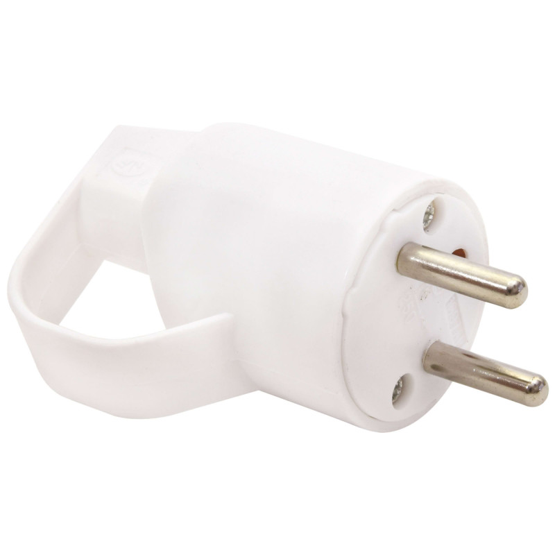 Fiche Mâle Électrique 16A + Terre – GEFOM – 250V / 3500W – Couleur Blanche – Sécurité et Praticité