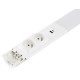 Réglette LED cuisine 80cm - Réglette d'angle - Aluminium - 18W - 2 prises - 2 chargeurs USB