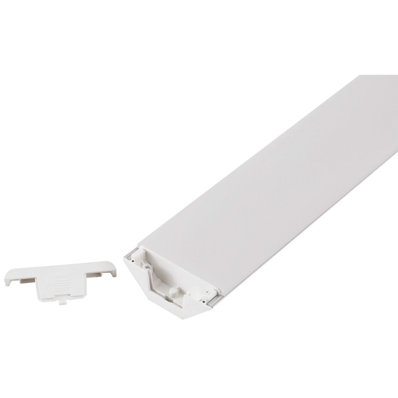 Réglette LED cuisine 80cm - Réglette d'angle - Aluminium - 18W - 2 prises - 2 chargeurs USB