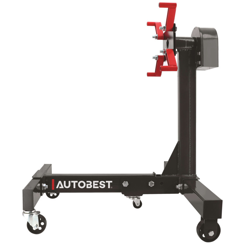 Support moteur pliant avec poulie 680 kg - Pivotant et Rotatif 360° - 2 roulettes fixes 2 pivotantes - Atelier et Garage
