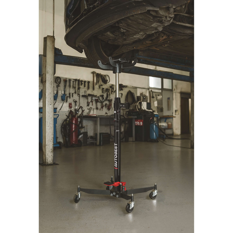 Vérin de fosse tête réversible 600 kg - Roues pivotantes - Hauteur maxi 2000 mm