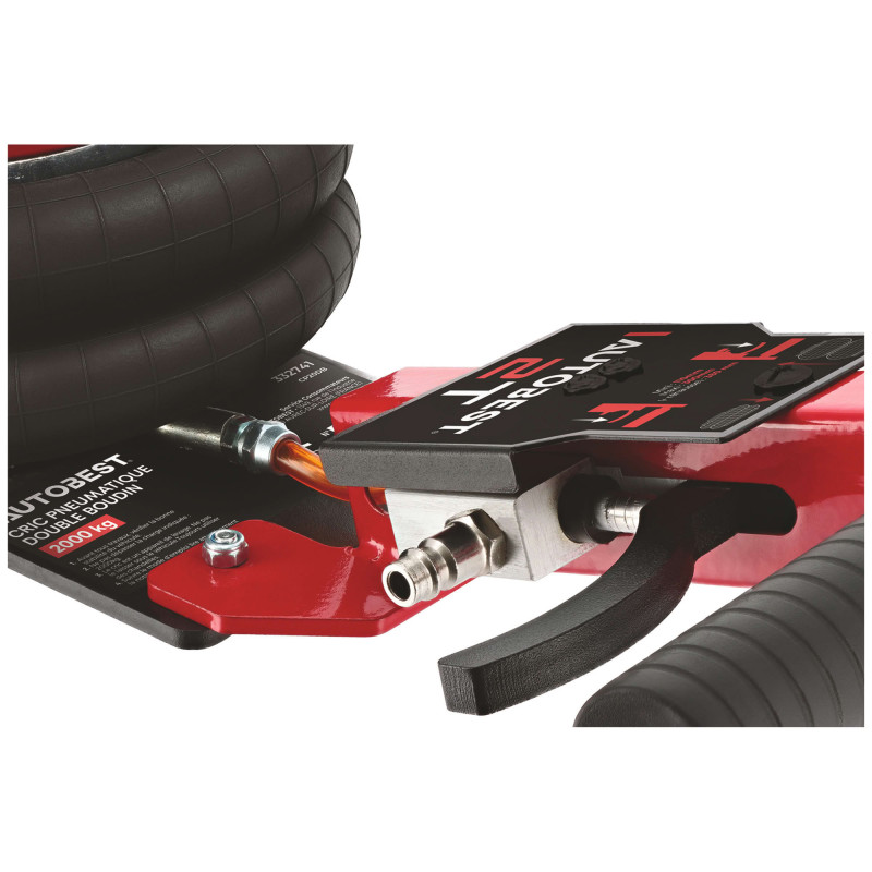 Cric pneumatique 2 tonnes AUTOBEST - Patins antidérapant - Amplitude avec rallonge 200 - 380 mm