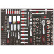 Servante 7 tiroirs équipée 328 outils Autobest - Capacité 30 kg par tiroir - 2 roues fixes - 2 roues avec freins