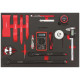 Servante 7 tiroirs équipée 328 outils Autobest - Capacité 30 kg par tiroir - 2 roues fixes - 2 roues avec freins