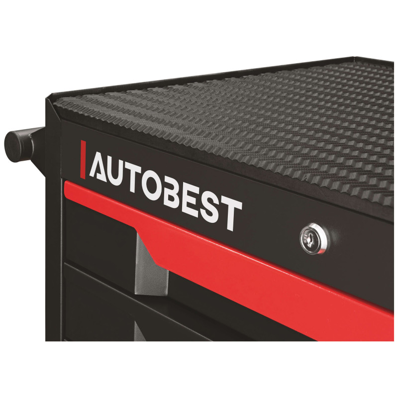 Servante 7 tiroirs équipée 328 outils Autobest - Capacité 30 kg par tiroir - 2 roues fixes - 2 roues avec freins