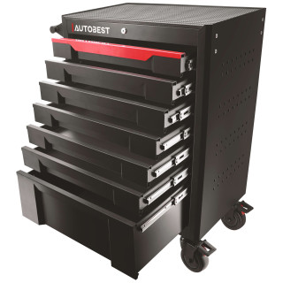 Servante 7 tiroirs Autobest - Capacité 30 kg par tiroir - 2 roues fixes - 2 roues avec freins