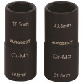 Jeu de 2 douilles à choc Autobest Spécial jantes ford carré 1/2 - Acier Chrome Molybdène