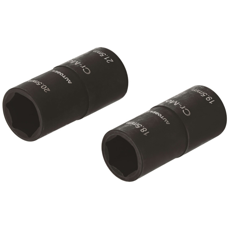 Jeu de 2 douilles à choc Autobest Spécial jantes ford carré 1/2 - Acier Chrome Molybdène