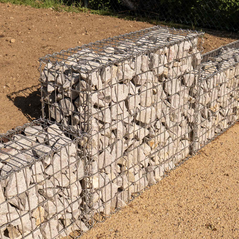 Gabion dimensions 100x80x30cm - Mur avec pierres -  Mur de soutènement - Paroi Bordure de jardin - avec spirales et entretoises