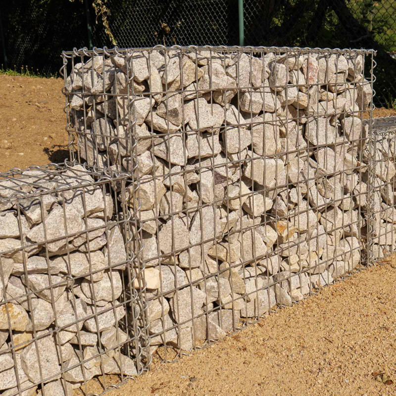 Gabion dimensions 100x80x30cm - Mur avec pierres -  Mur de soutènement - Paroi Bordure de jardin - avec spirales et entretoises