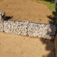 Gabion dimensions 200x50x30cm - Mur avec pierres -  Mur de soutènement - Paroi Bordure de jardin - avec spirales et entretoises
