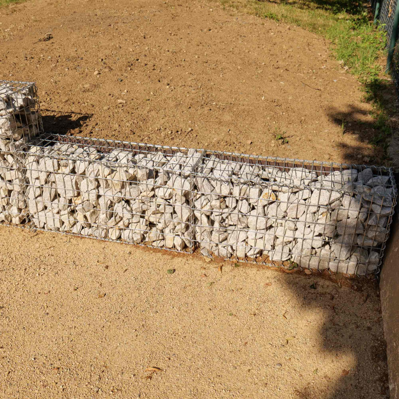 Gabion dimensions 200x50x30cm - Mur avec pierres -  Mur de soutènement - Paroi Bordure de jardin - avec spirales et entretoises