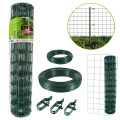 Grillage soudé - Rouleau 25x1m - Maille 100x100 mm - épais. 2mm - Acier galvanisé plastifié - Tendeurs et câbles inclus
