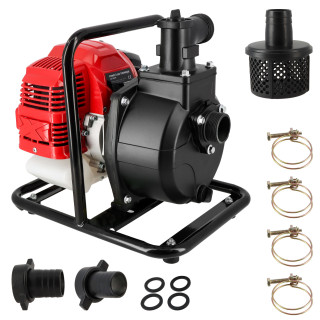 Pompe à eau thermique 52 cm3 - 3 CV - 2 temps - Débit 15m3/h - Motopompe jardin - Hauteur aspiration 8m