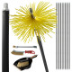 Kit ramonage cheminée - 12 pièces - Hérisson PVC - 7 cannes souples 1m40 - 2 brosses - Pelle - Conduit inox souple ou rigide