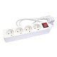 Bloc Multiprise 4 Prises 16A avec Terre + Interrupteur Marche/Arrêt Lumineux, Câble 1m - Blanc Compact et Robuste