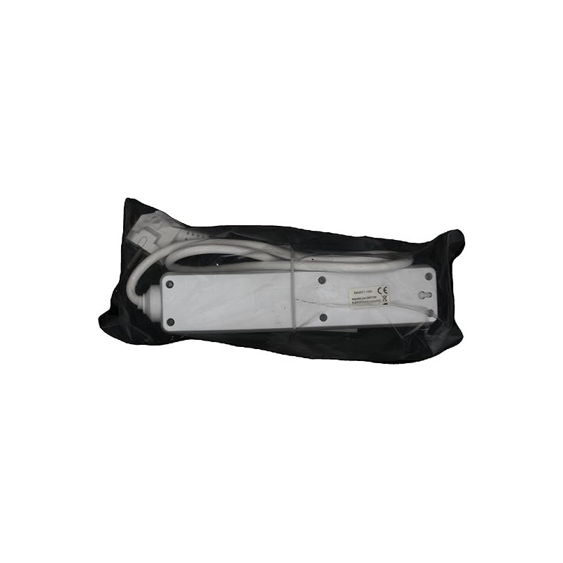 Bloc Multiprise 4 Prises 16A avec Terre + Interrupteur Marche/Arrêt Lumineux, Câble 1m - Blanc Compact et Robuste