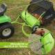 Balayeuse à gazon à tracter - Largeur de travail 97 cm - 340 L - Balayeuse ramasseuse tractée - Corde de Déversement - 4 brosses