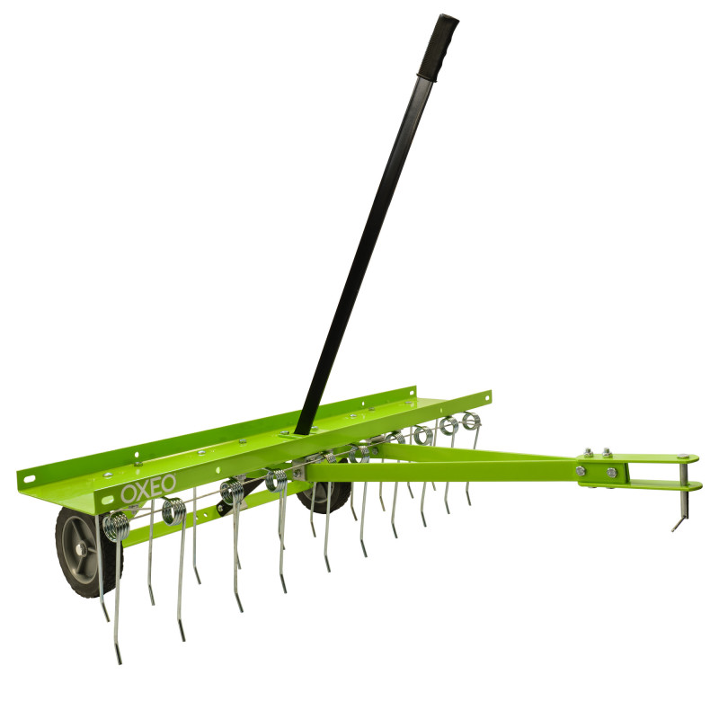 Scarificateur griffes à tracter - Largeur de travail 92 cm - Griffes acier - Roues increvables 17,5 cm - pour Tracteur Tondeuse