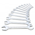 12 Clés fourche acier chromé de 6 à 32 mm "SUPER CHROME" 6x7-8x9-10x11-12x13-14x15-16x17-18x19-20x22-21x23-24x26-25x28-27x32 mm