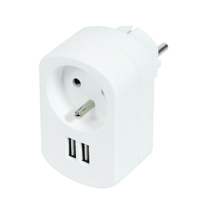 Prise avec 2 chargeurs USB 2.1 A