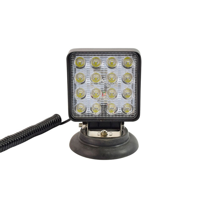 Projecteur de travail LED carré 48W aimenté 12V - 24V - allume cigares