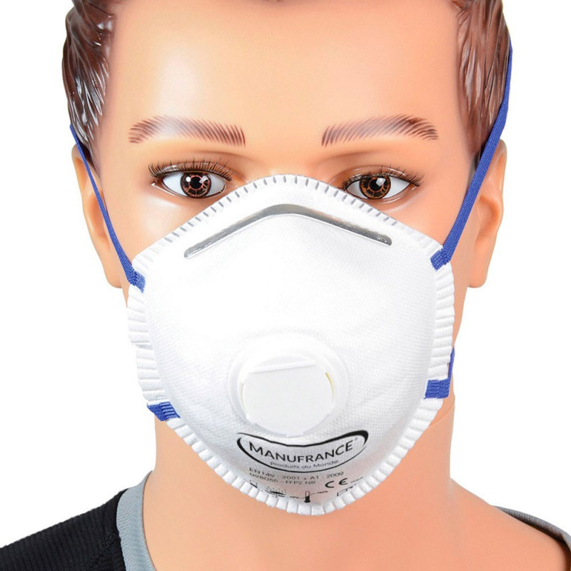 Masque anti-poussieres ffp2 avec valve - lot de 3