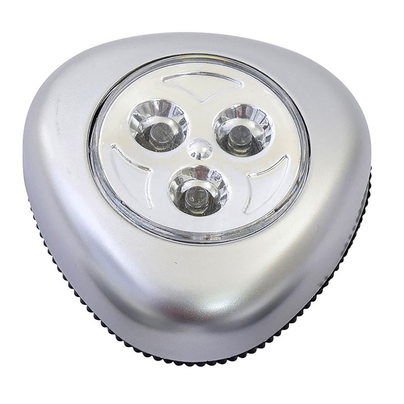 Lampe à poussoir 3 leds grise